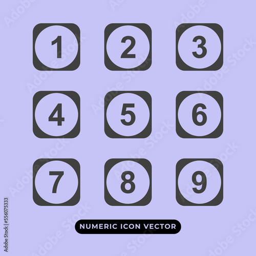 Numeric icon vector design templates