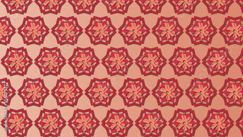 Red/Pink Colored Geometrical textured pattern with decorative ornamental illustrations for desktop, wallpaper, background, texture