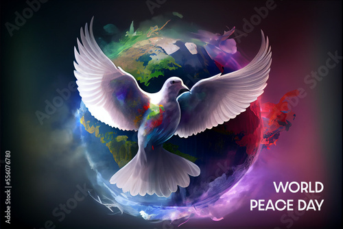 World Day of Peace. International Peace Day. Poster. generating ai