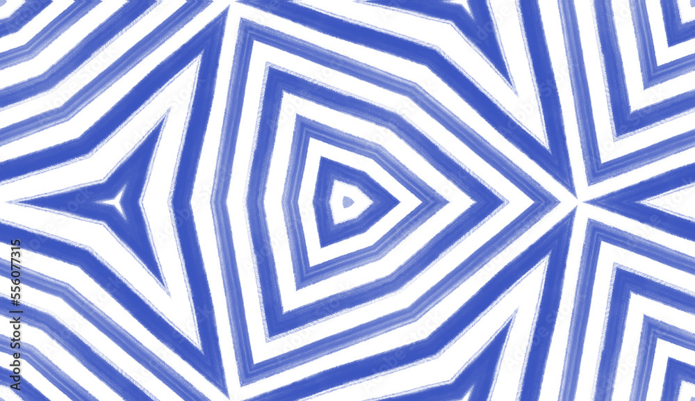 Geometric seamless pattern. Indigo symmetrical