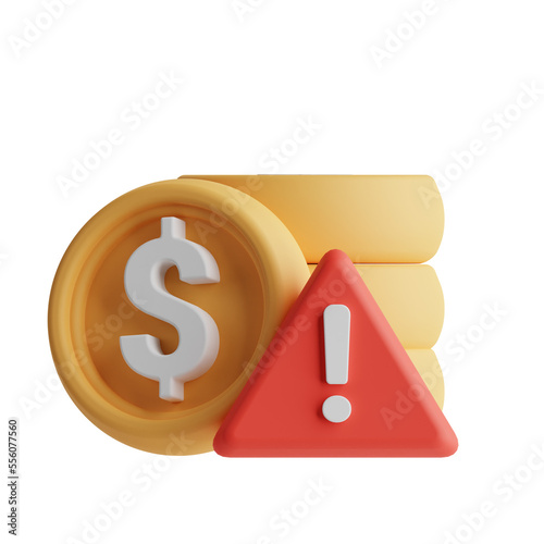 Wallpaper Mural 3d render illustration of coin icon warning of financial crisis, recession Torontodigital.ca