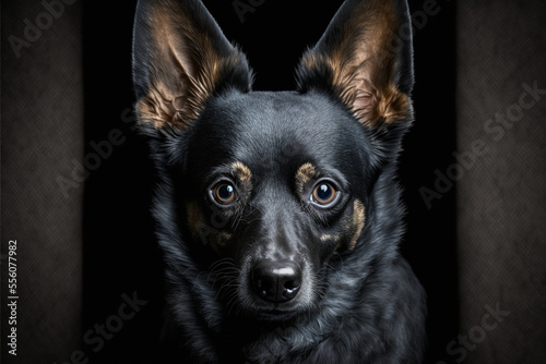 Beautiful dog in front of a black background © Djomas