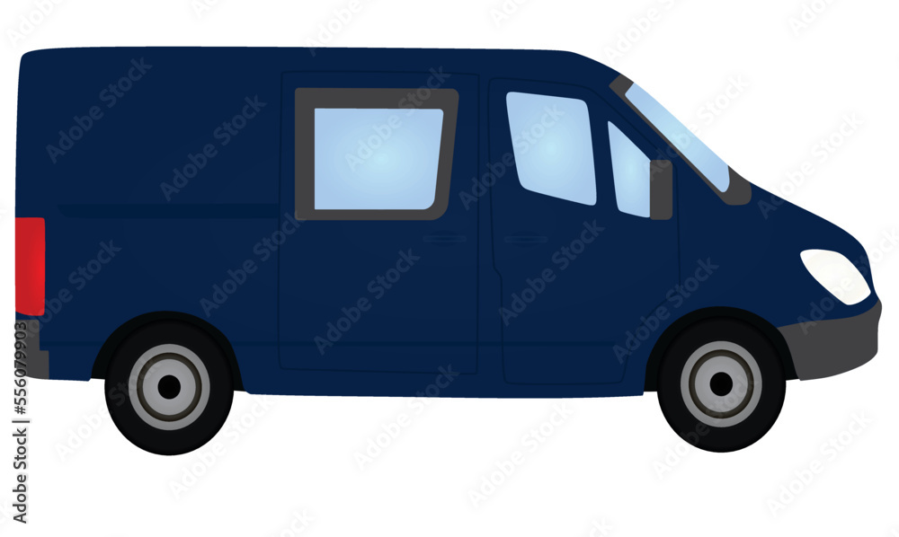 Blue mini van. vector illustration
