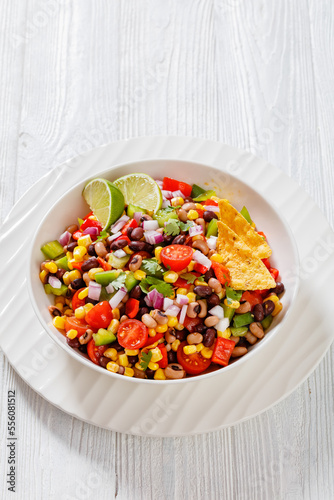 Black Bean Salad with Black-Eyed Peas and veggies