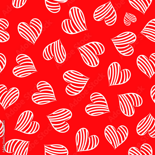 Abstract seamless pattern with hearts. Vector illustration