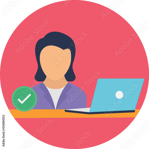 hospital receptionist Vector Icon
