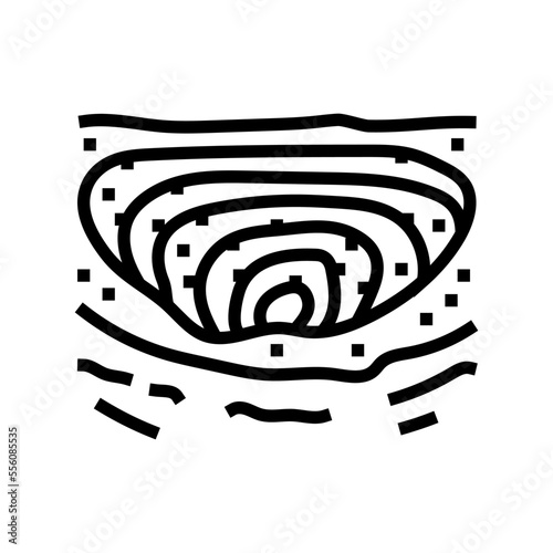open pit mining copper production line icon vector. open pit mining copper production sign. isolated contour symbol black illustration
