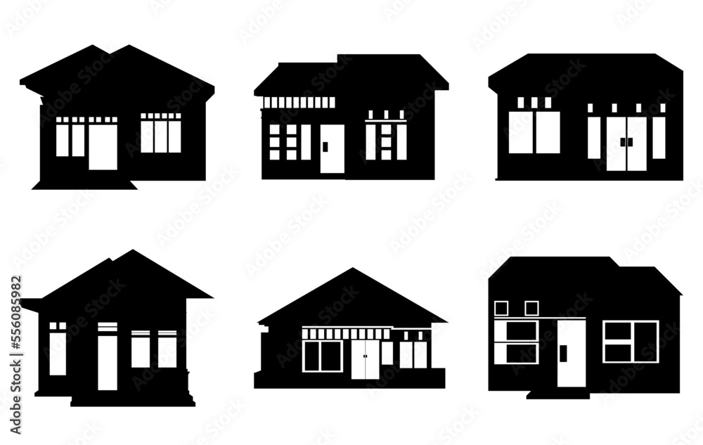 house silhouette icon vector design isolated on white background house silhouette icon vector design isolated on white background