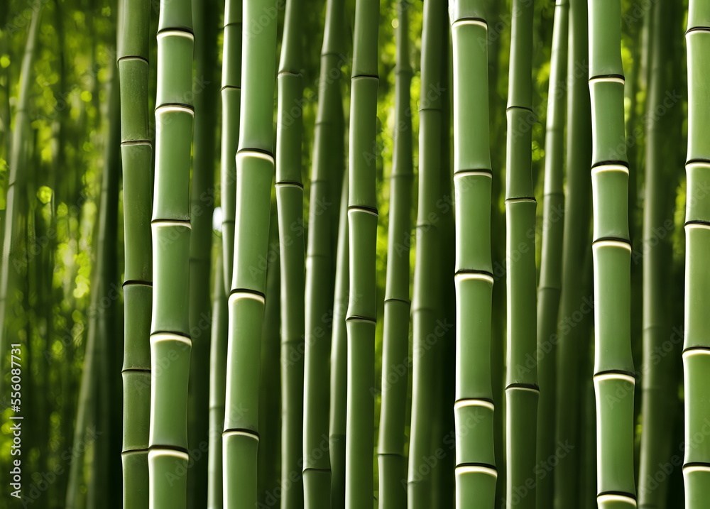 Obraz premium Illustration of bamboo forest, generative ai