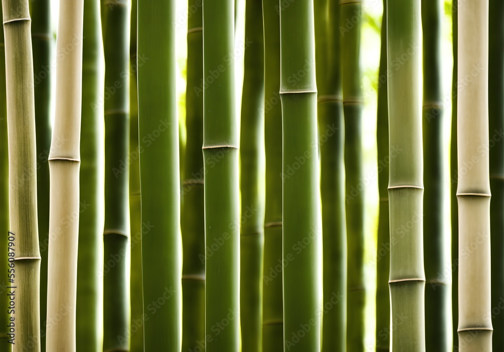 Fototapeta premium Illustration of bamboo forest, generative ai