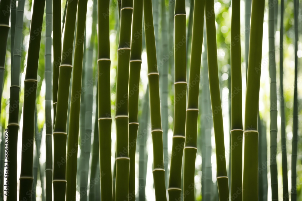 Obraz premium Illustration of bamboo forest, generative ai