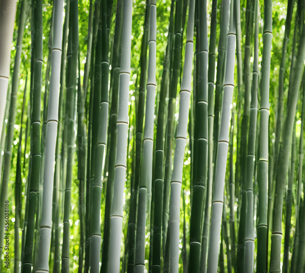 Illustration of bamboo forest, generative ai Illustration of bamboo forest, generative ai