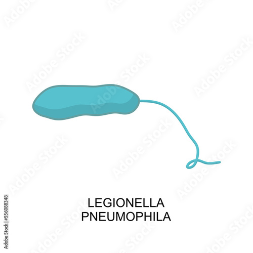 Legionella pneumophila icon. Legionella pneumophila bacterium in flat style. Bacteria of Legionella pneumophila icon. vector illustration