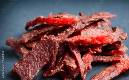 Illustration of beef jerky, generative ai