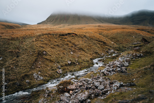 Brecon Beacons National Park. Stream running down from Llyn y Fan Fach. South Wales  the United Kingdom.