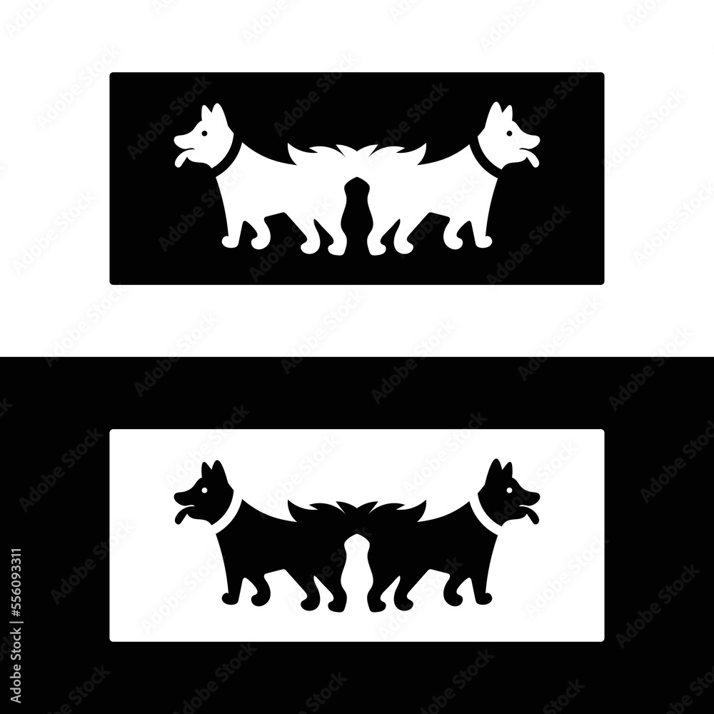 Obraz premium Dog animal logo template design . icon logo . silhouette logo 