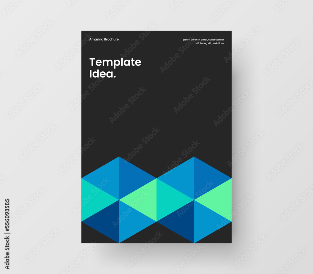 Fototapeta premium Colorful banner A4 vector design concept. Multicolored geometric pattern book cover template.