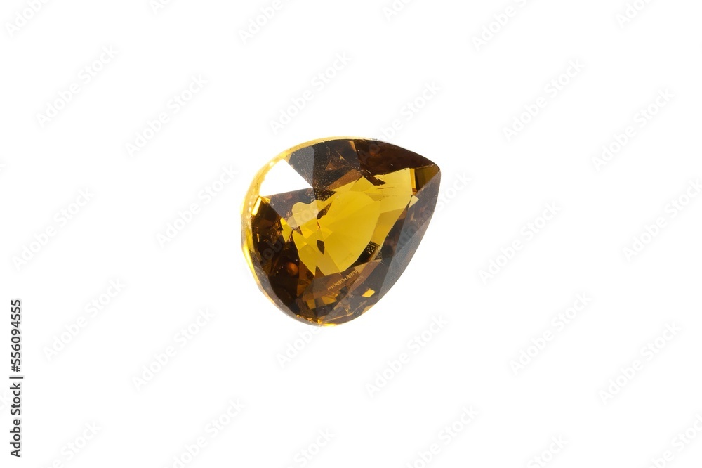 Natural mali garnet gemstone isolated on white background Natural mali garnet gemstone isolated on white background