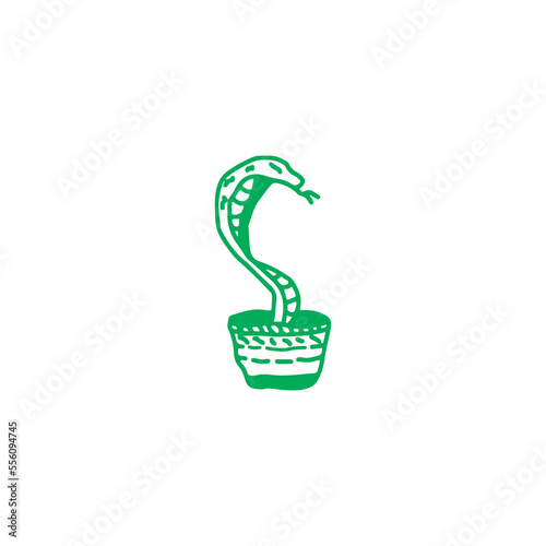 vector illustration of a snake in a pot