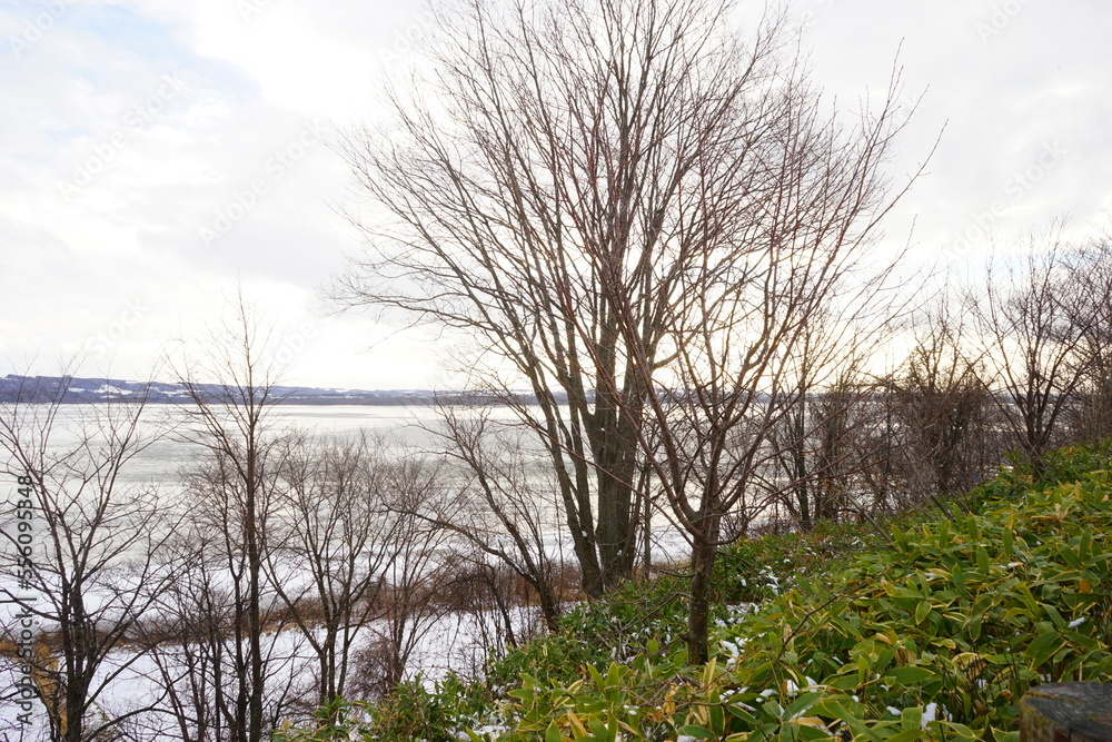 Lake Abashiri in Abashiri, Hokkaido, Japan - 日本 北海道 網走 網走湖 Lake Abashiri in Abashiri, Hokkaido, Japan - 日本 北海道 網走 網走湖