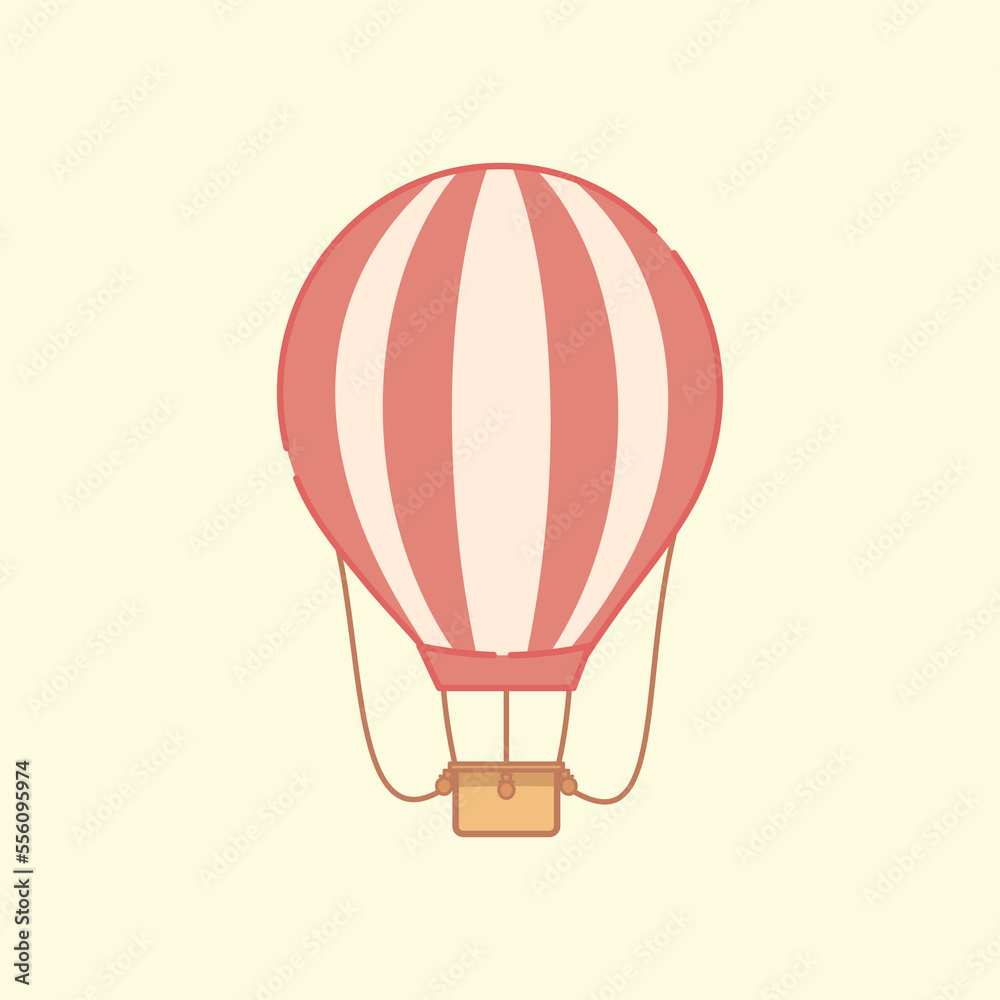Hot air balloon illustration. Flat design vector icon. Hot air balloon illustration. Flat design vector icon.