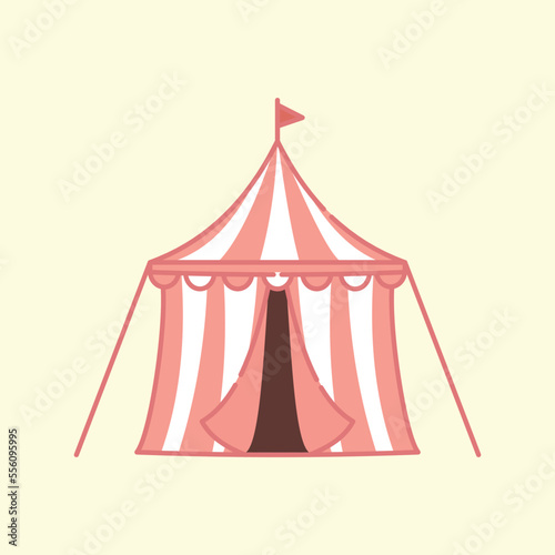 Carnival circus tent llustration. Flat design vector icon.