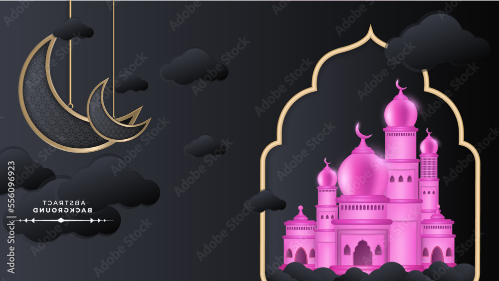 Elegant black and gold ramadan background design