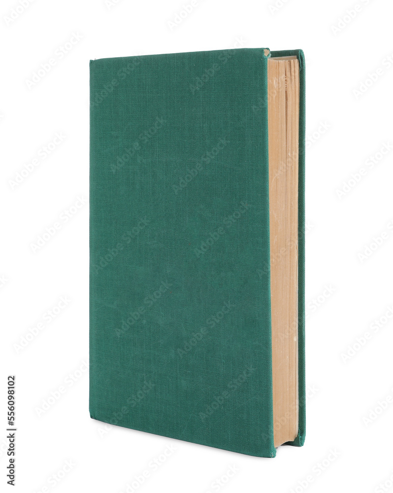 Closed old hardcover book isolated on white Closed old hardcover book isolated on white