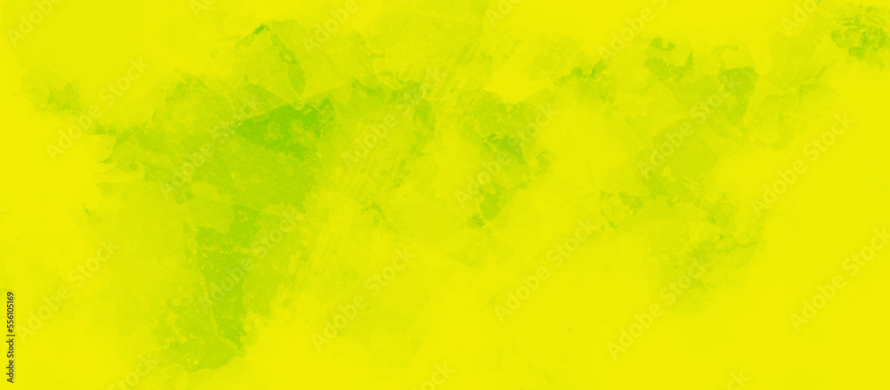 Brush-painted yellow watercolor background with watercolor splashes and stains, stylist and stained yellow background for wallpaper, cover, card, decoration and design.