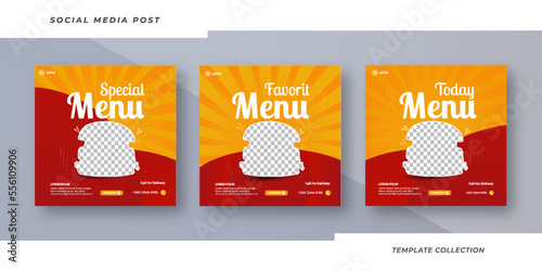 Special menu food template, Restaurant social media square banner template for business promotion 
