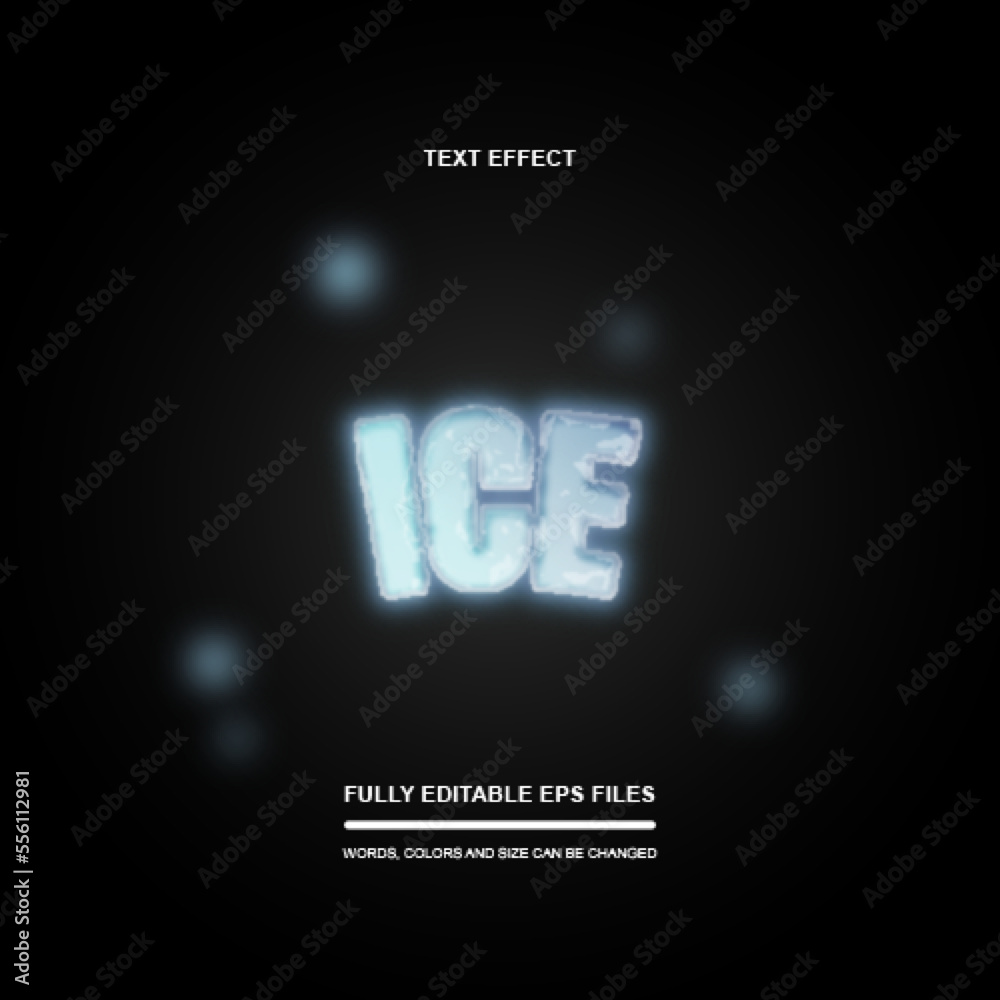 fully editable text effect, Ice Text Style