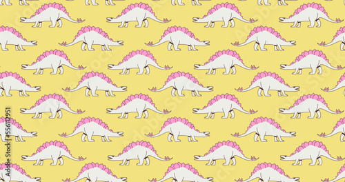 Fashion minimal illustration trippy seamless pattern dinosaur retro style 
