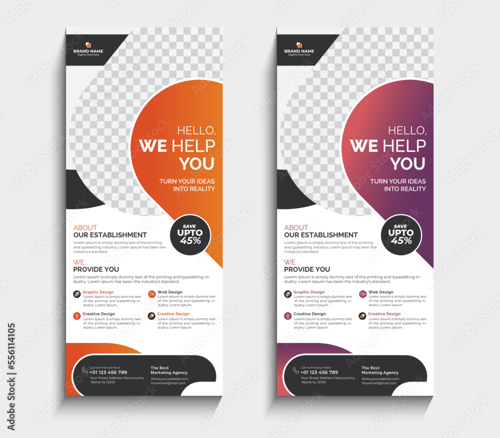 Obraz premium Roll up banner stand template design for your business
