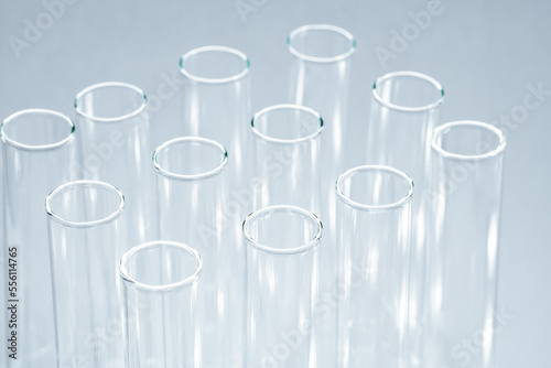 Laboratory glassware test tube close up macro photography. science background. laboratory equipment glassware. Concept of medical or science laboratory