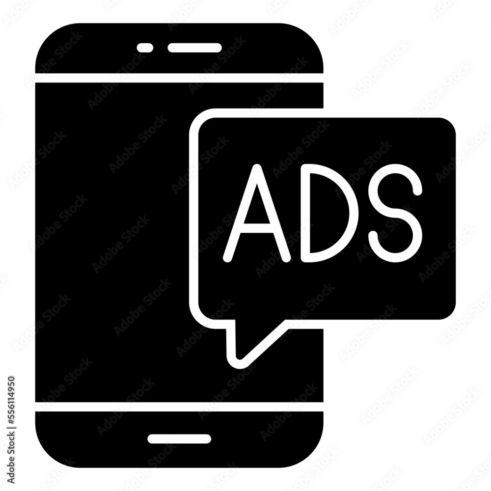 Perfect design icon of mobile ad Perfect design icon of mobile ad