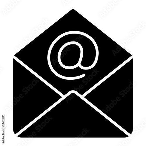 Conceptualizing solid design icon of email