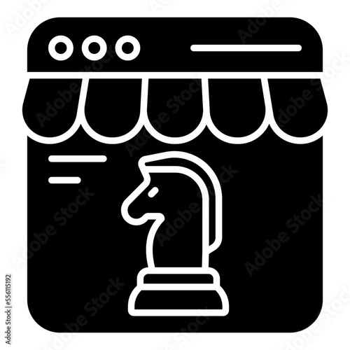 A solid design icon of digital strategy 