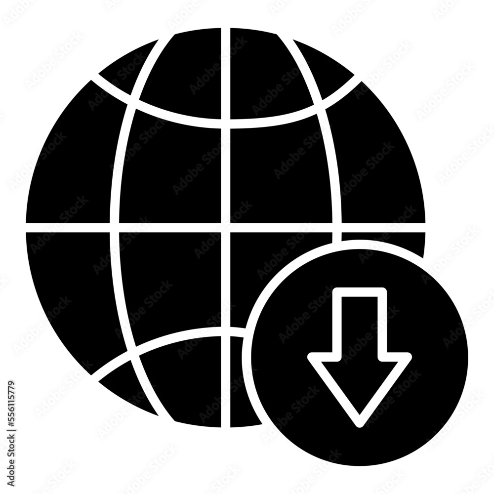 A perfect design icon of global download A perfect design icon of global download