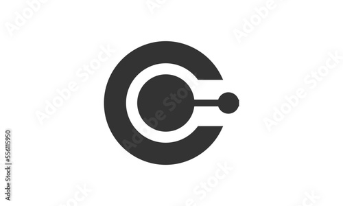 C letter technology logo template vector image