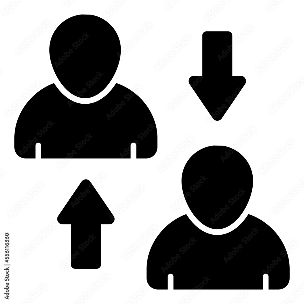 Modern design icon of employee transfer Modern design icon of employee transfer