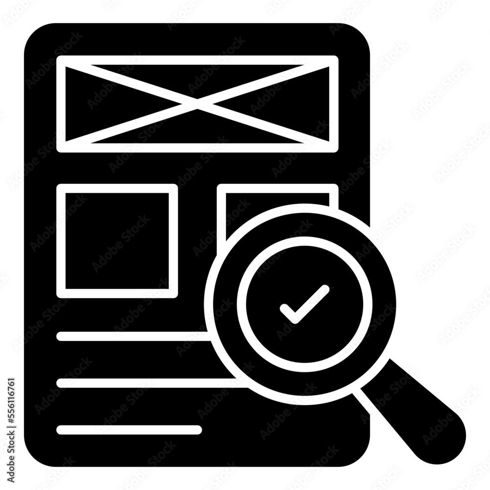 Conceptual solid design icon of search document Conceptual solid design icon of search document