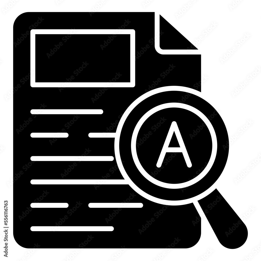 Fototapeta premium Conceptual solid design icon of search document 