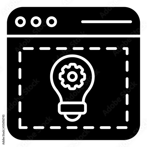 A solid design icon of idea generation
