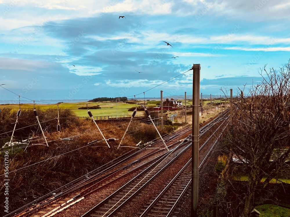 railway tracks in the countryside