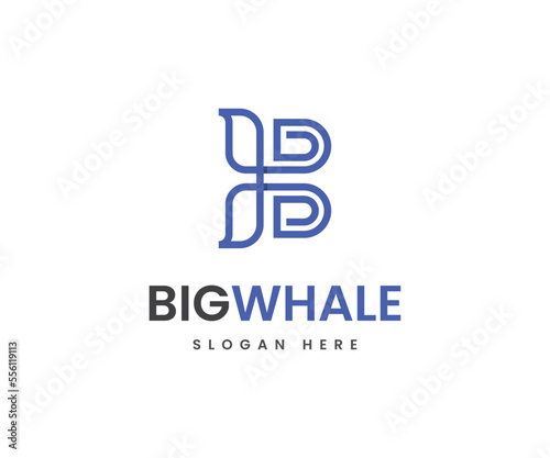 Letter B Whale Tail Logo