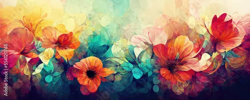 Panel kuchenny z motywem Beautiful abstract colorful flower design (Generative AI)