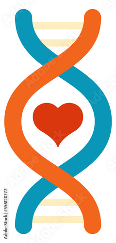 Dna heart logo. Couple genetic test icon