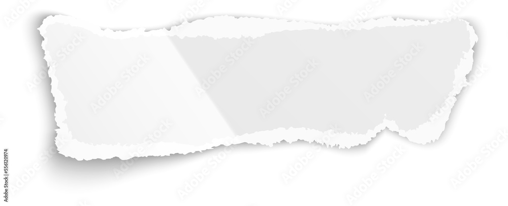 Torn paper scrap. Ripped realistic white note