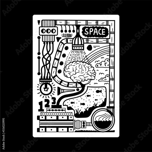 Doodle handdrawn art Mircale of Brain