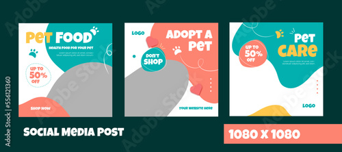  animal food social media posts template